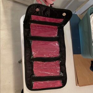 Black and Pink Travel Bag And Shower Product Holder